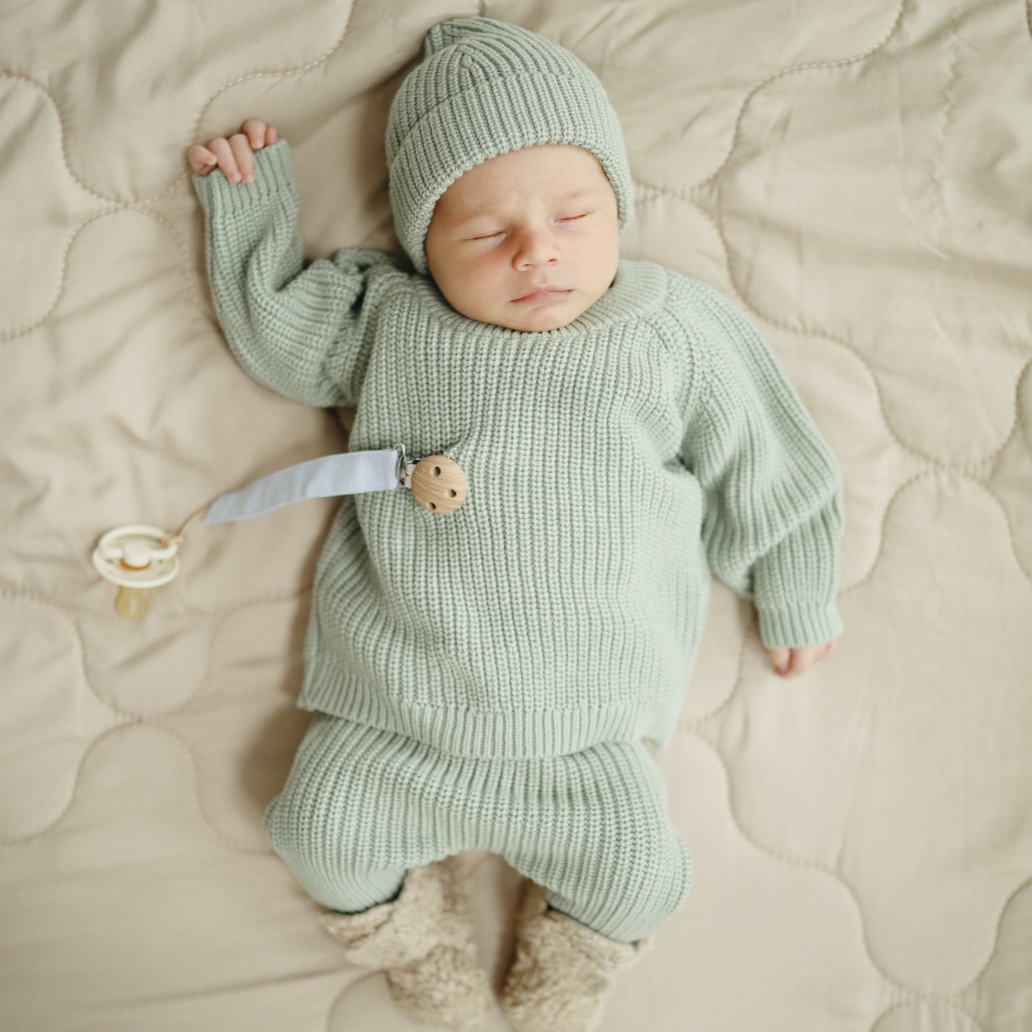 Linen Pacifier Clip 2-Pack - Babies in Bloom