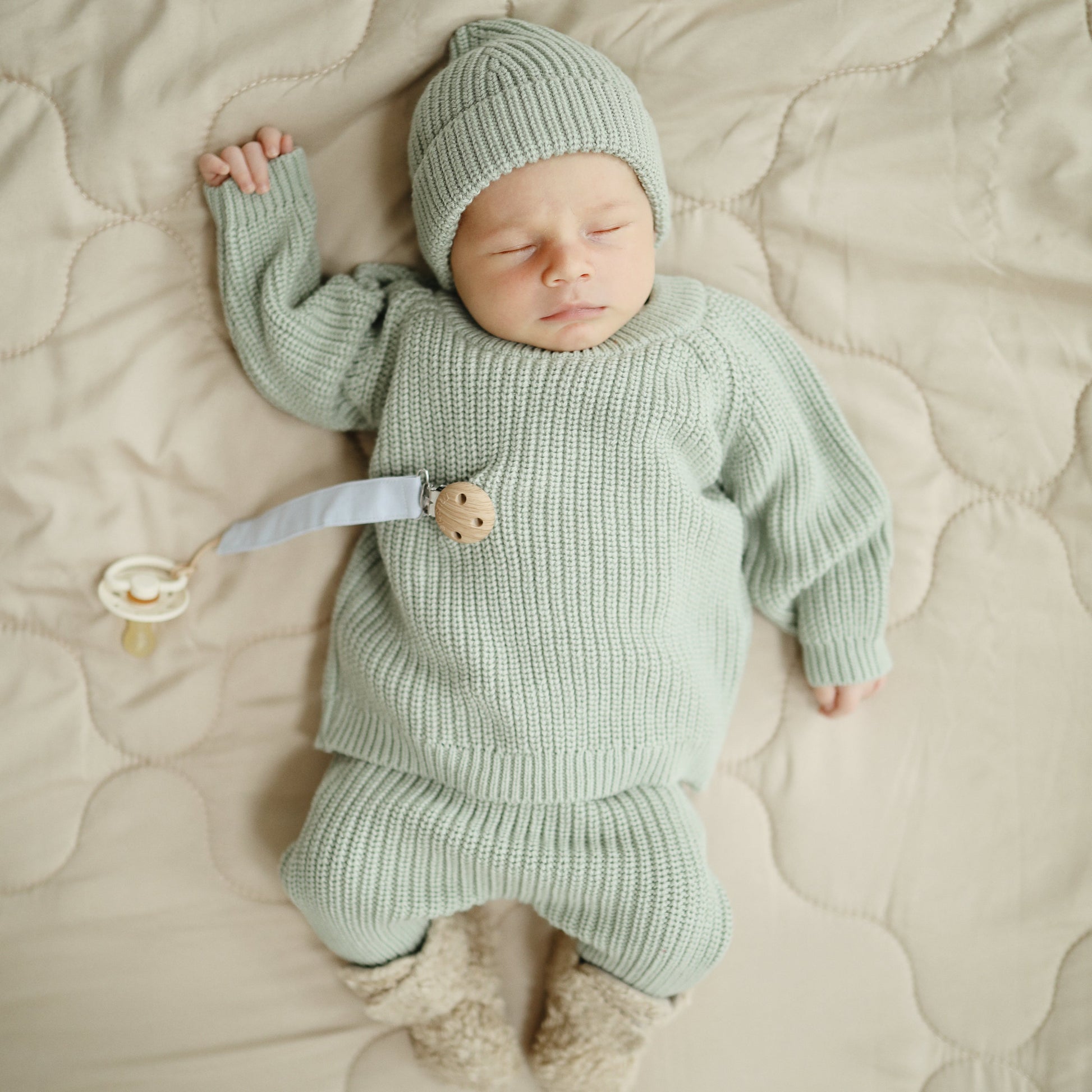 Linen Pacifier Clip 2-Pack - Babies in Bloom