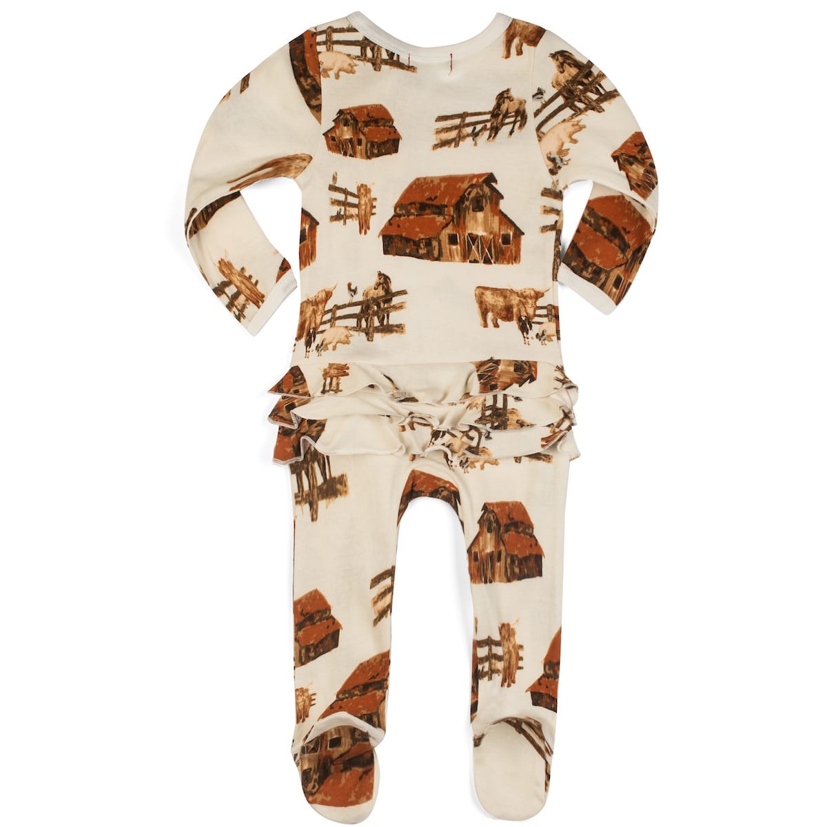 Homestead Organic Cotton Ruffle Zipper Footed Romper