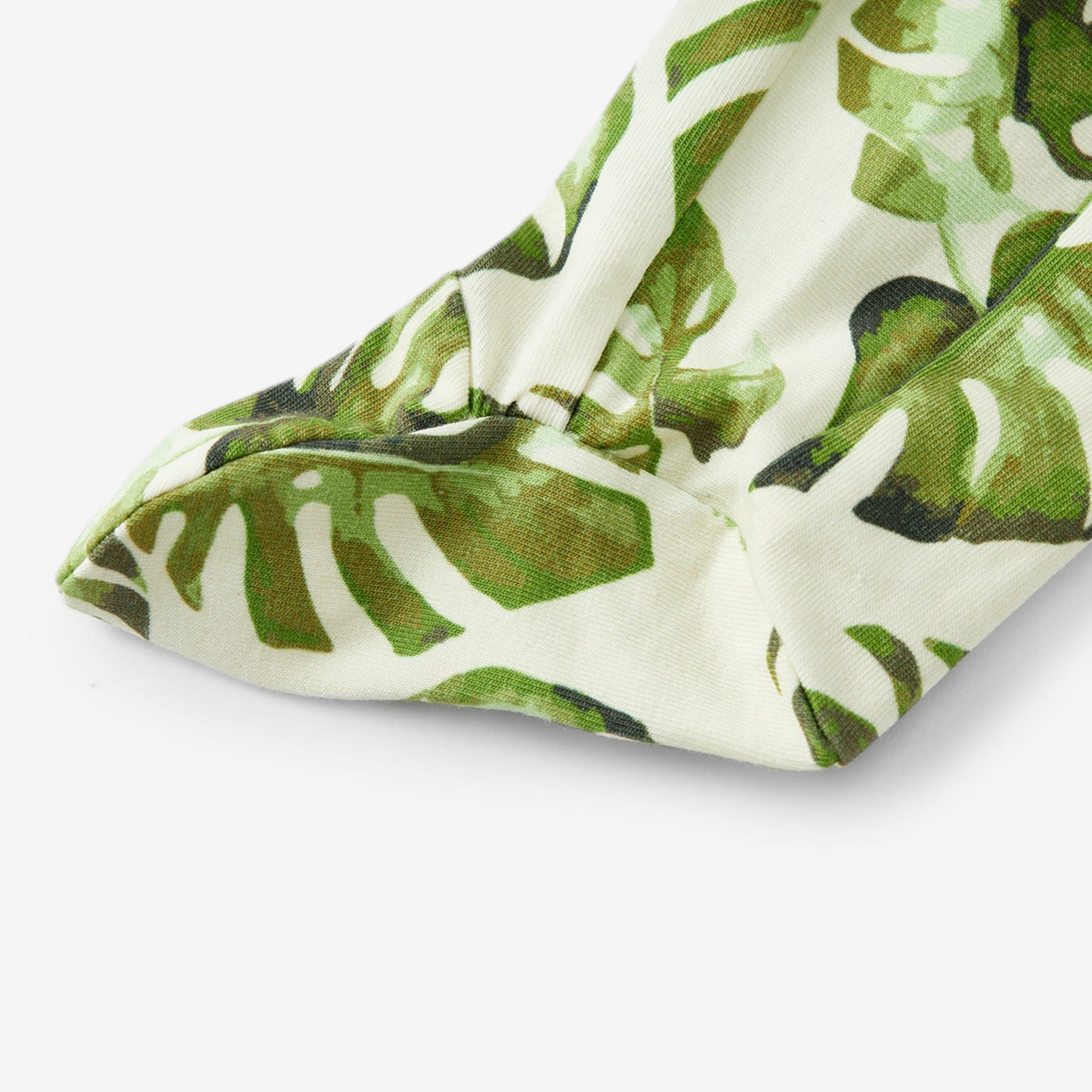 Island Leaf Cotton Stretch Ruffle Footed Romper