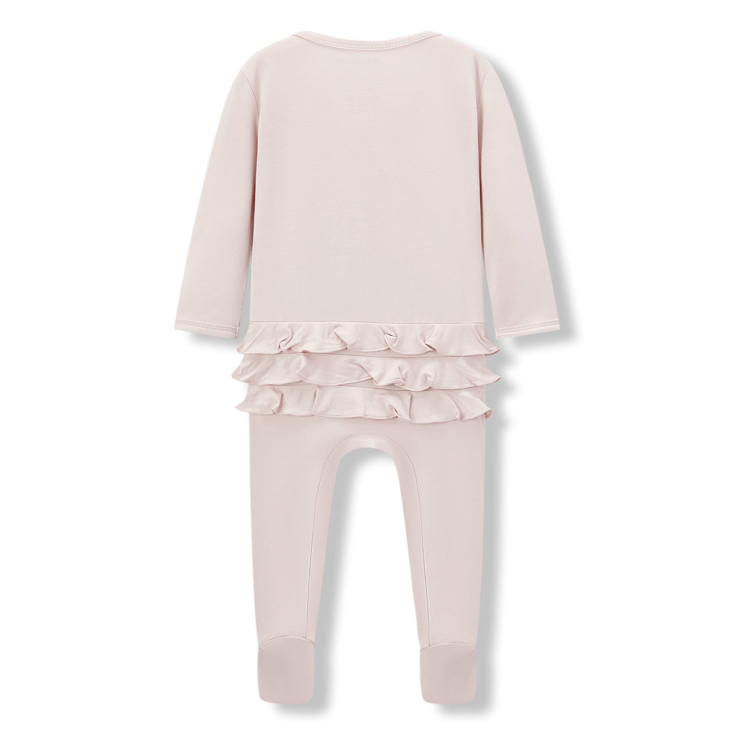 Sepia Rose Luxe Solid Ruffle Footed Romper