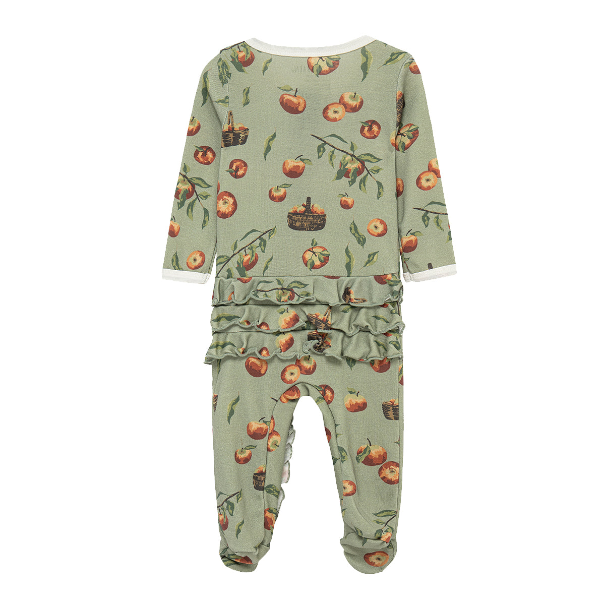 Apple Orchard Organic Cotton Ruffle Footed Romper