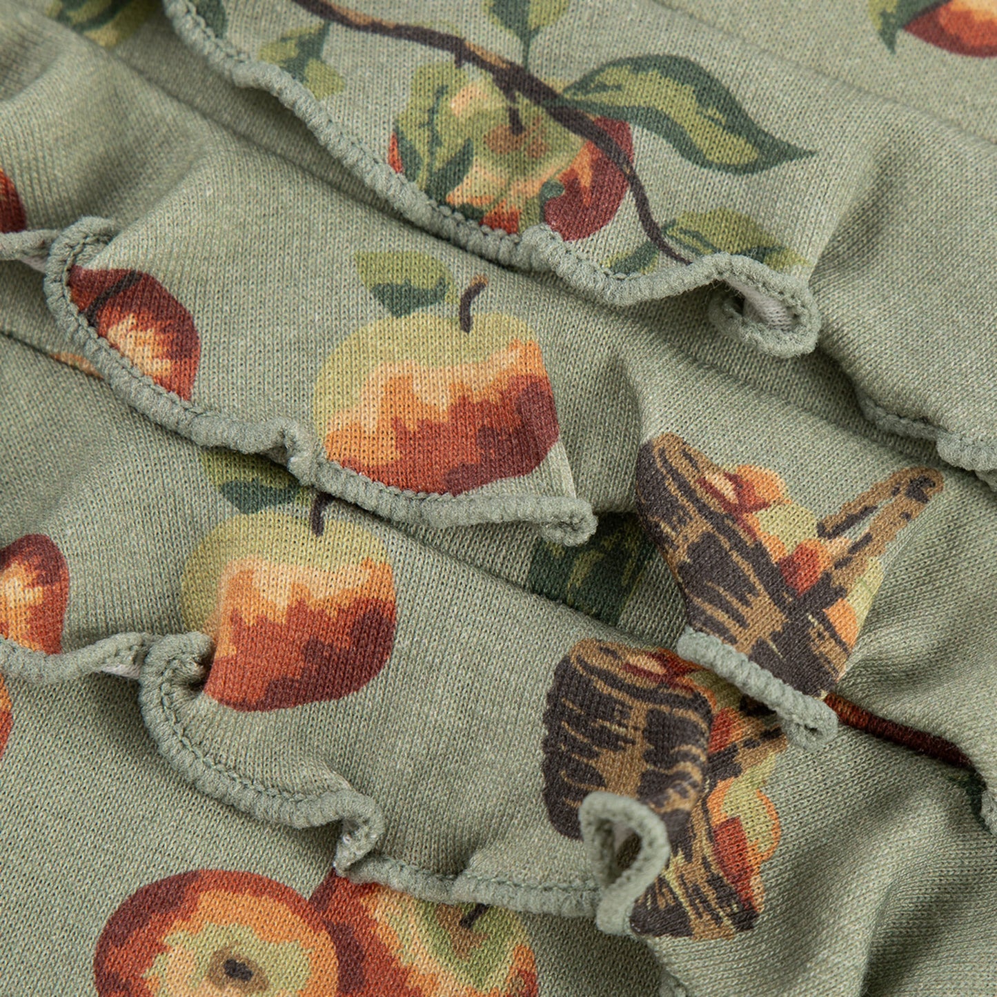 Apple Orchard Organic Cotton Ruffle Footed Romper