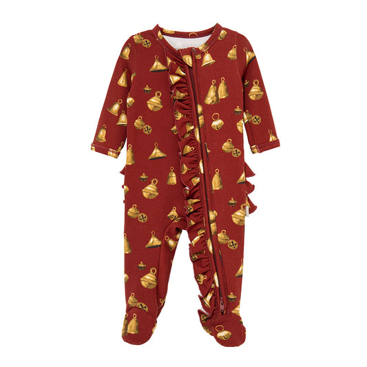 Vintage Bell Brushed Ruffle Footed Romper