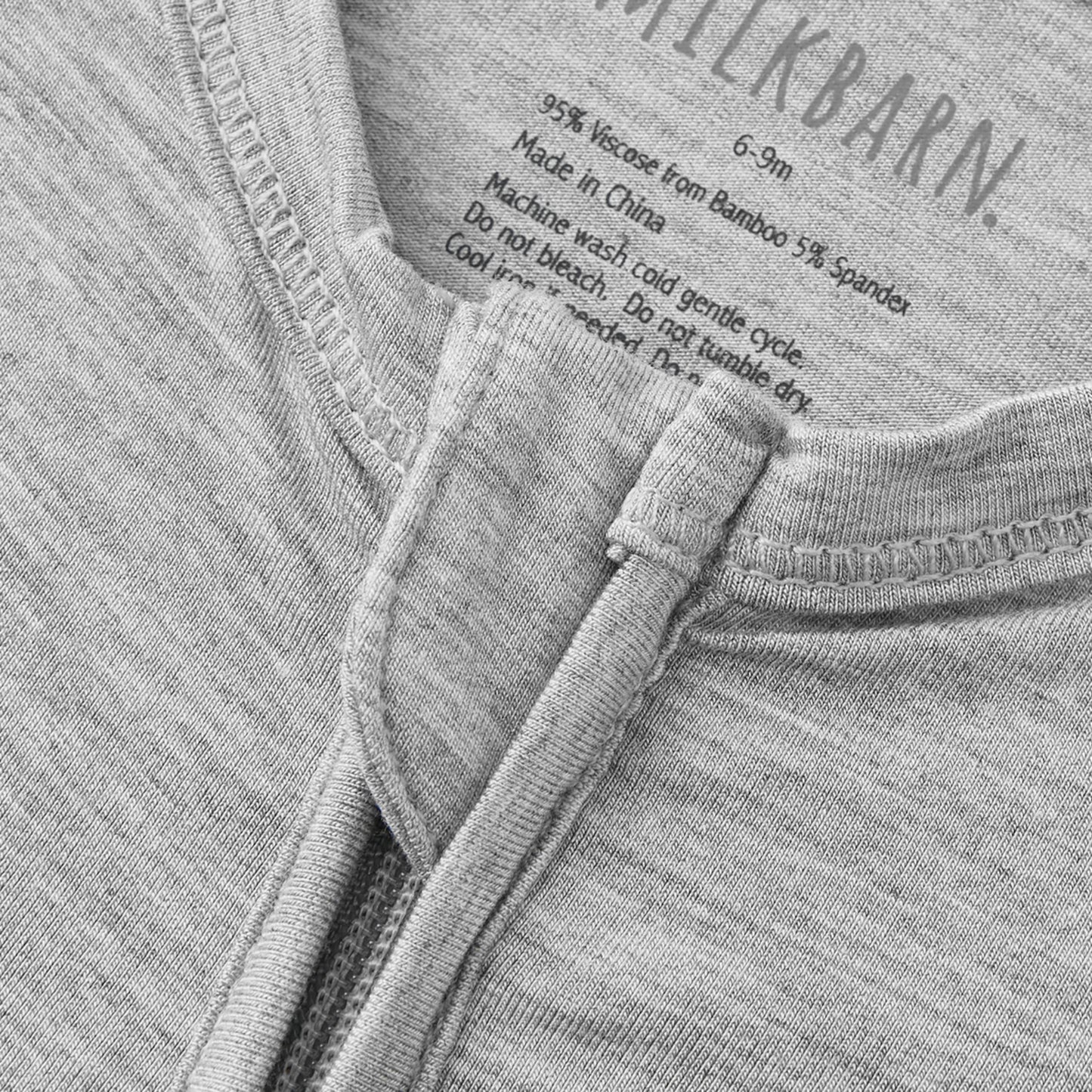Grey Melange Luxe Solid Zipper Footed Romper