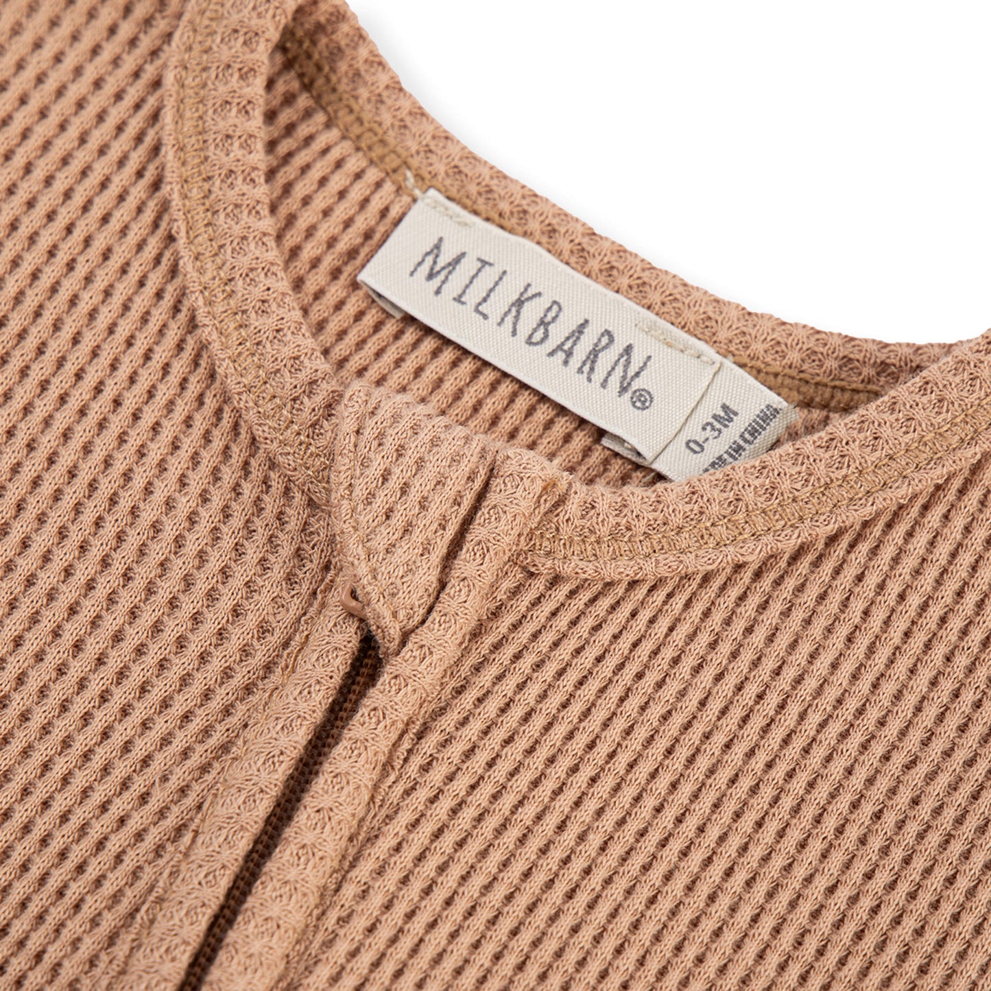 Tawny Rose Waffle Zipper Footed Romper