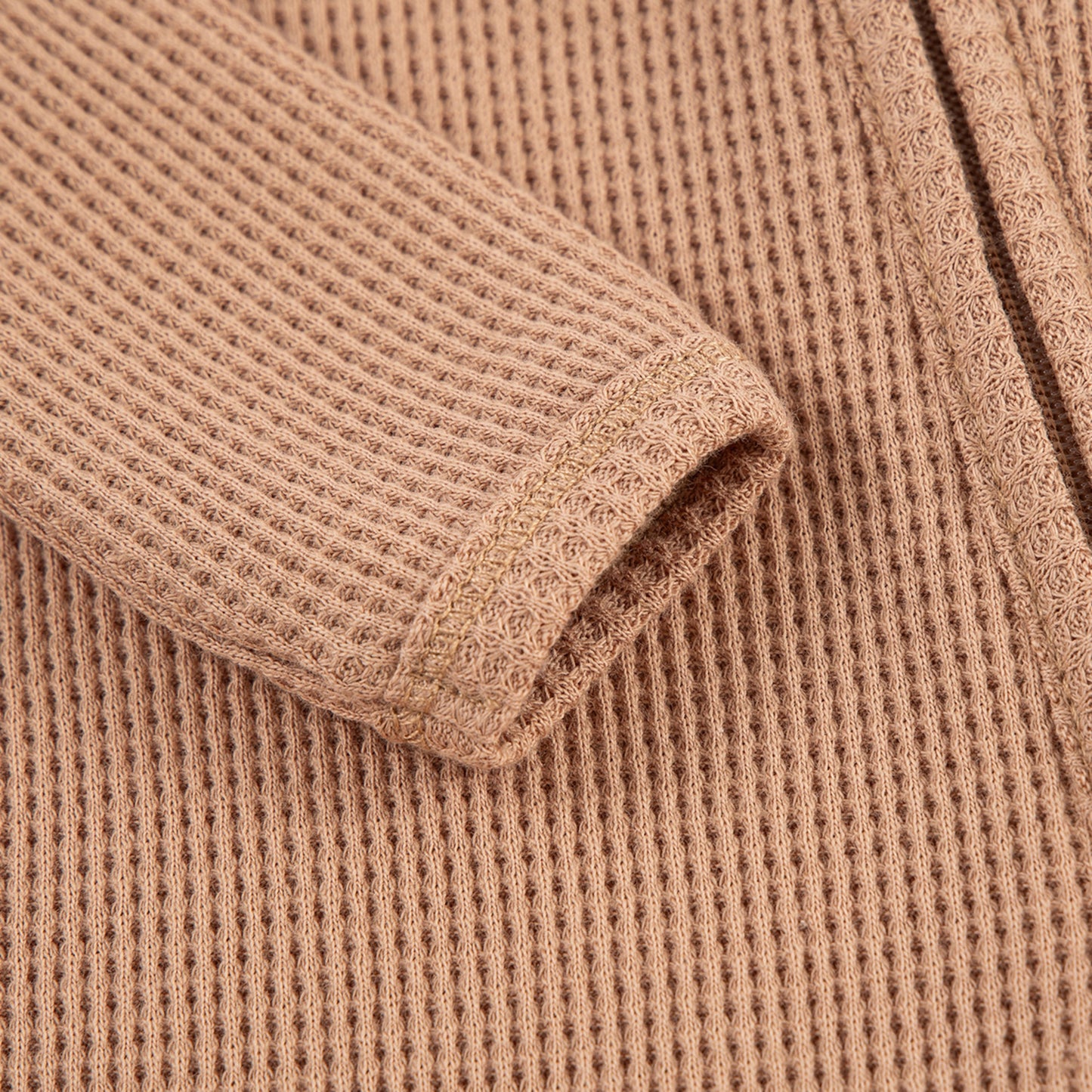 Tawny Rose Waffle Zipper Footed Romper