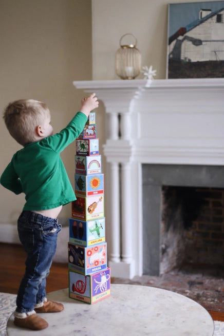 eeBoo First Words Tot Tower Stacking Game