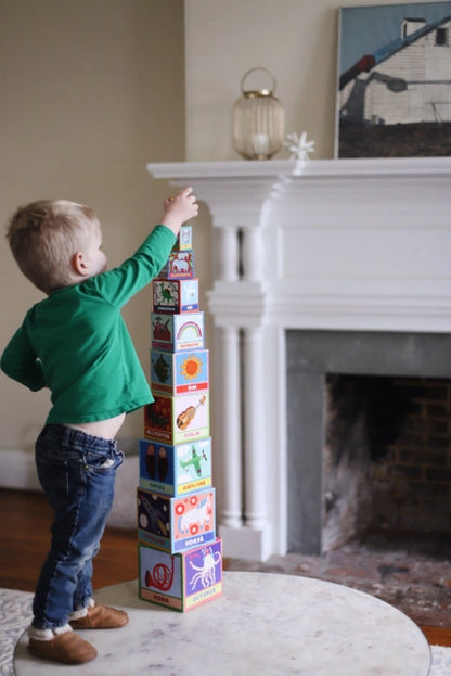 eeBoo First Words Tot Tower Stacking Game