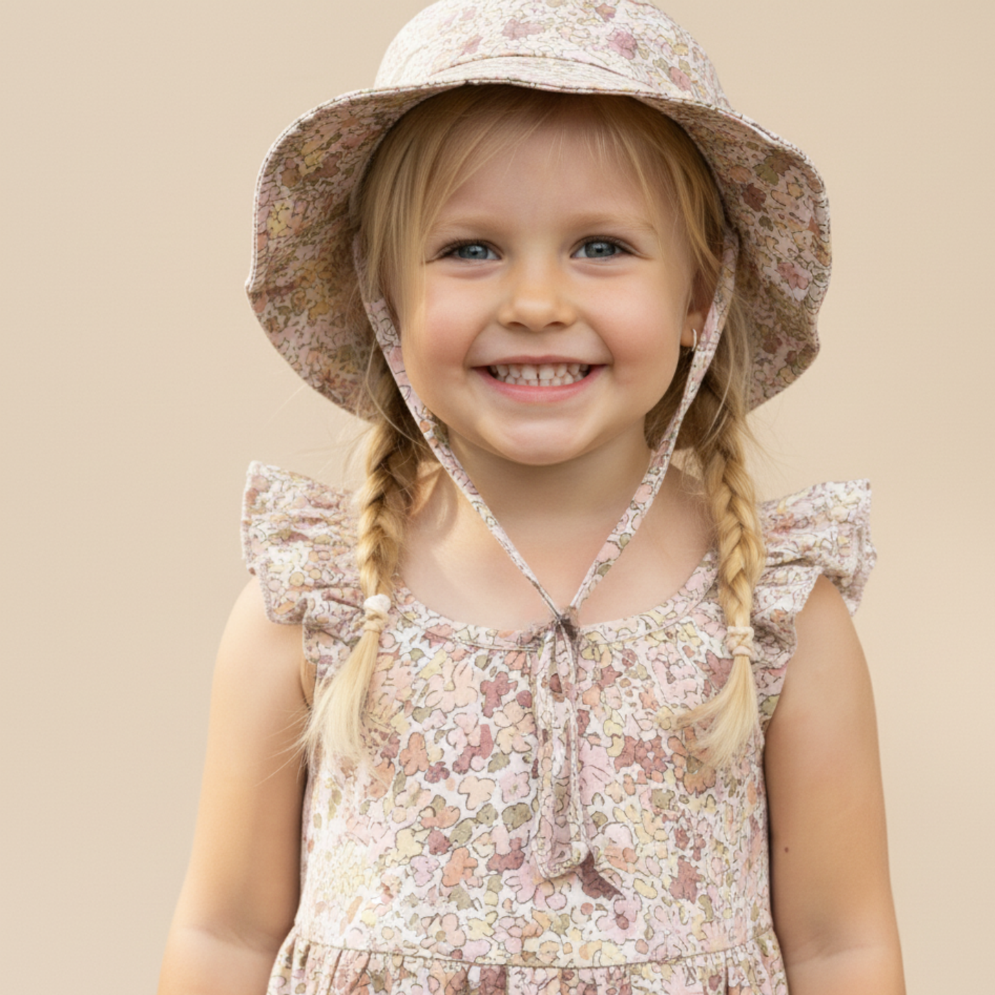 Organic Bucket Sun Hat - Pastel Bloom