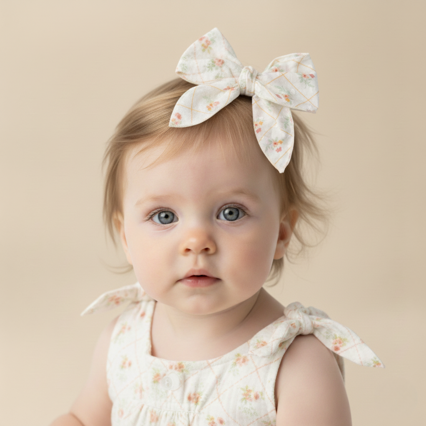 Organic Hair Bow Clip - Spring Weave