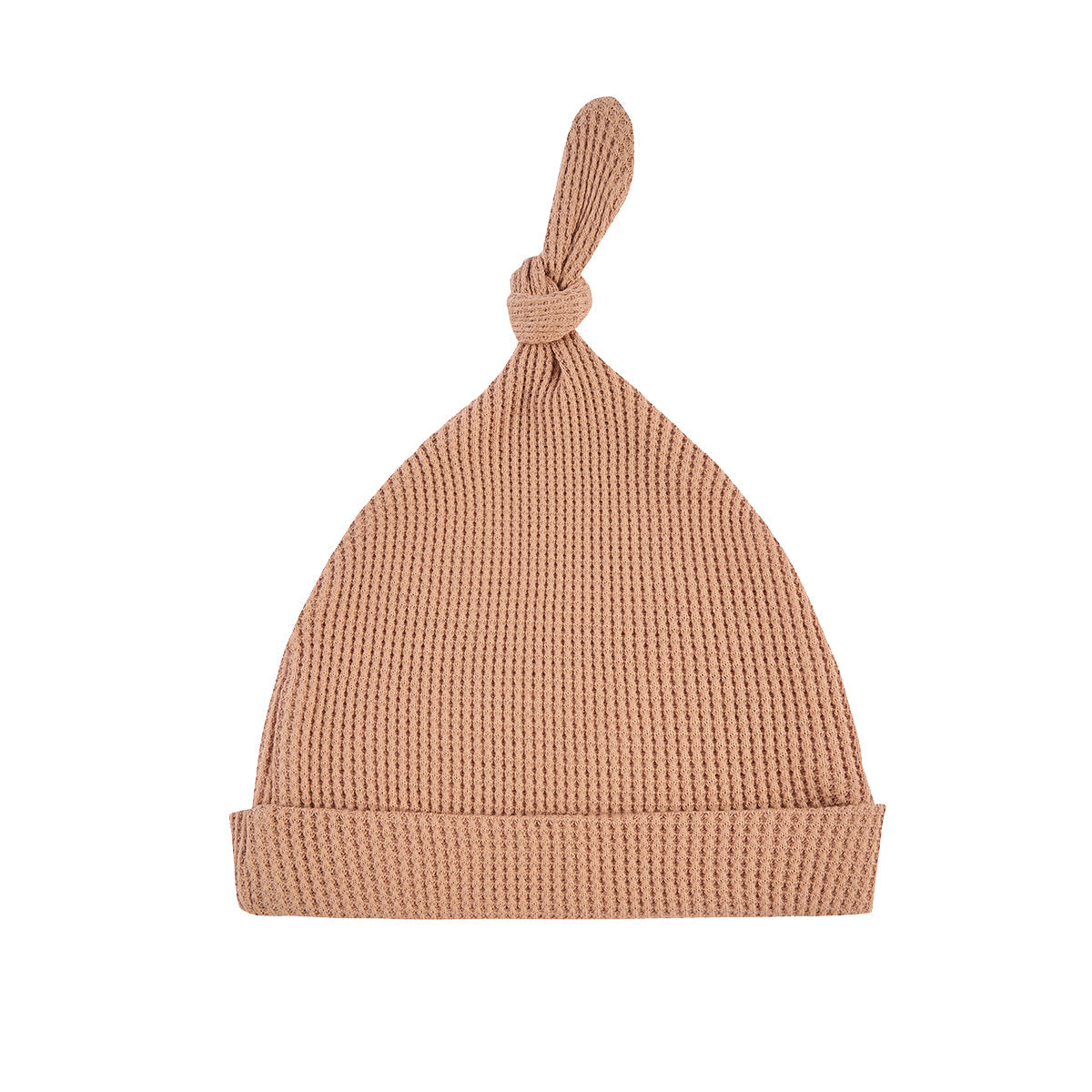 Tawny Rose Waffle Knotted Beanie Hat