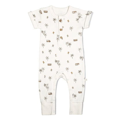 Makemake Organics Short Sleeve Button Romper