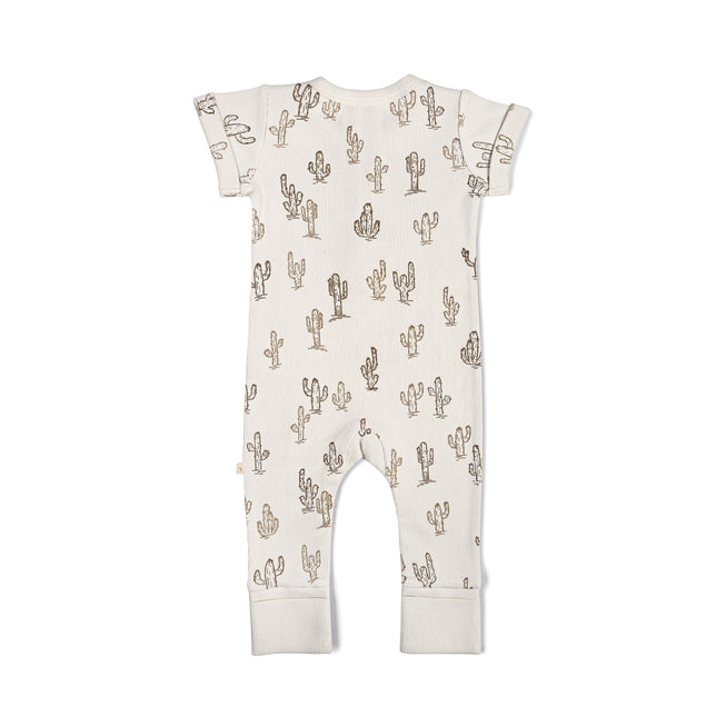 Makemake Organics Short Sleeve Button Romper