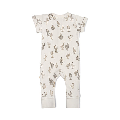 Makemake Organics Short Sleeve Button Romper