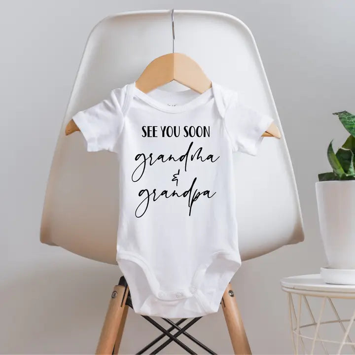 "See You Soon Grandma & Grandpa" Pregnancy Announcement Onesie