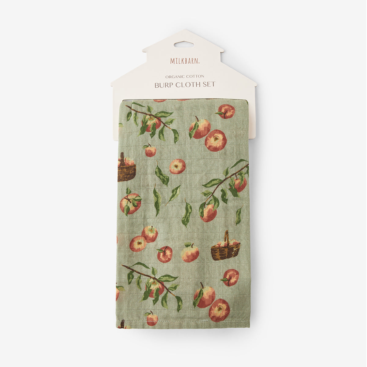Apple Orchard Organic Cotton Two-Piece Burp Cloth Set