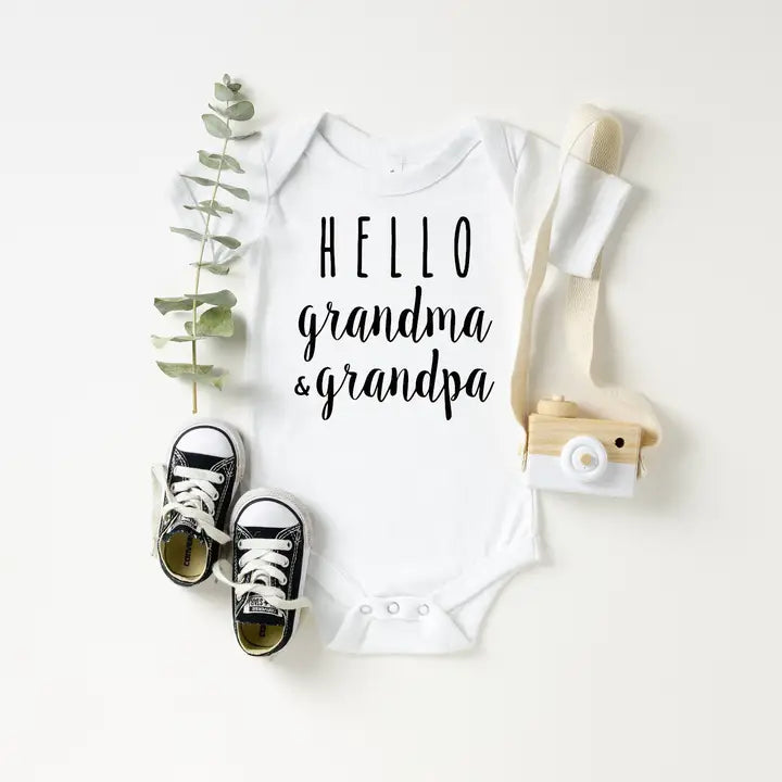 "Hello Grandma & Grandpa" Announcement Onesie