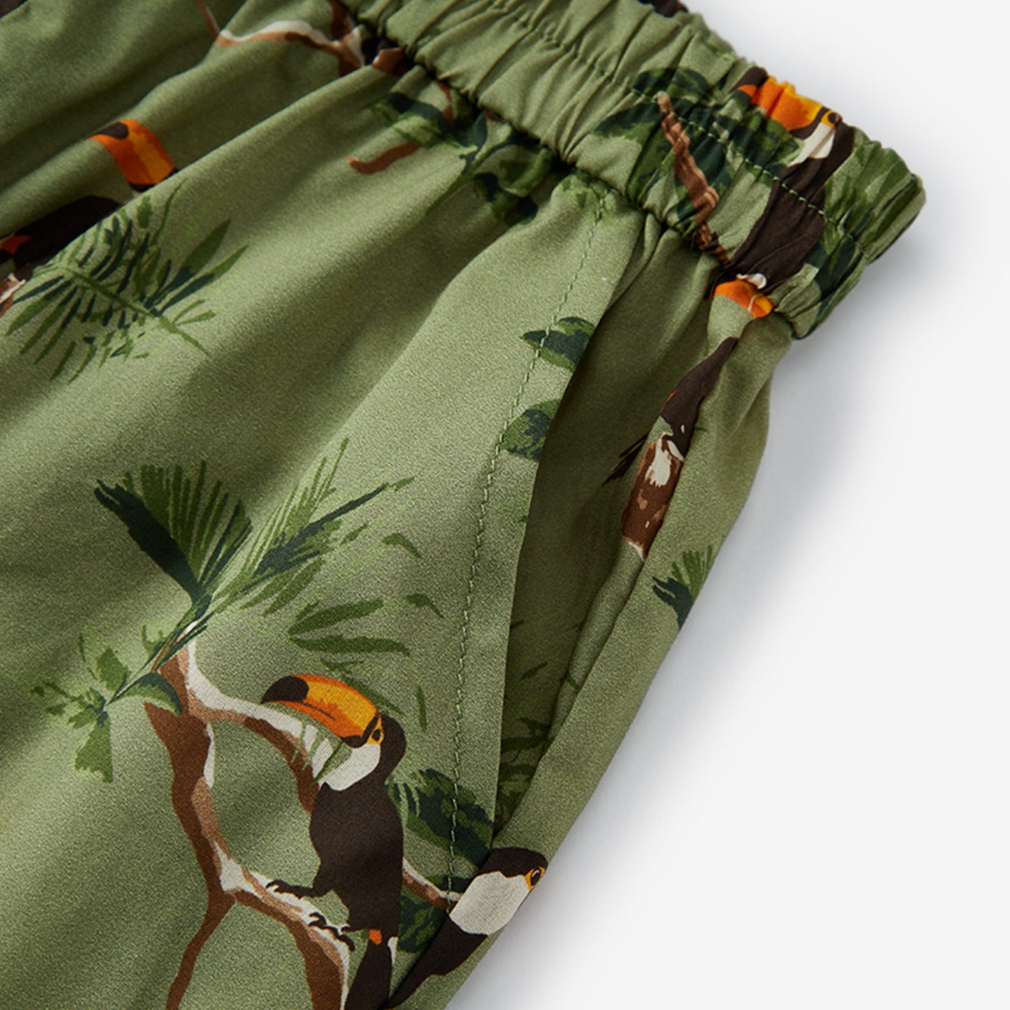 Toucan Collar Button-Up Shirt & Shorts Set