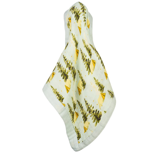 Camping Mini Lovey Two-Layer Muslin Security Blanket