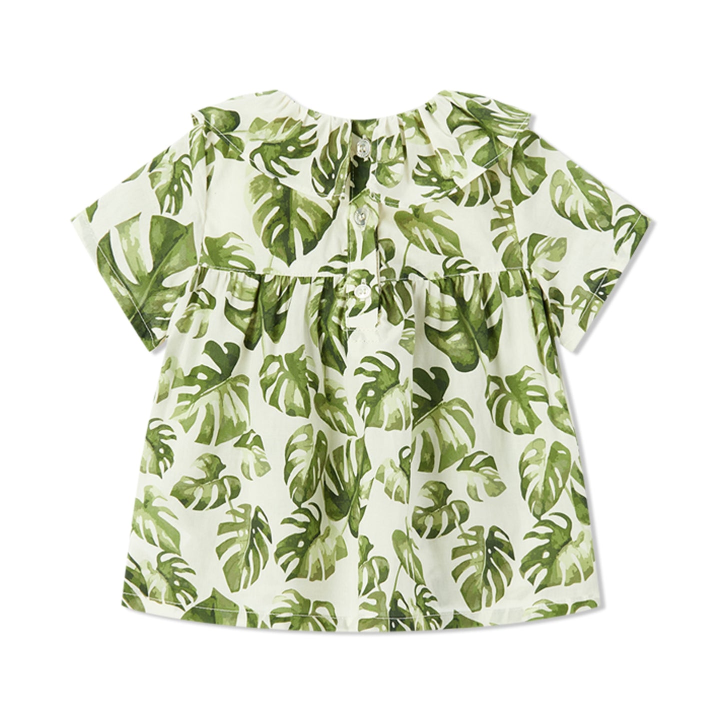 Island Leaf Butterfly Ruffle Dress & Bloomers Set