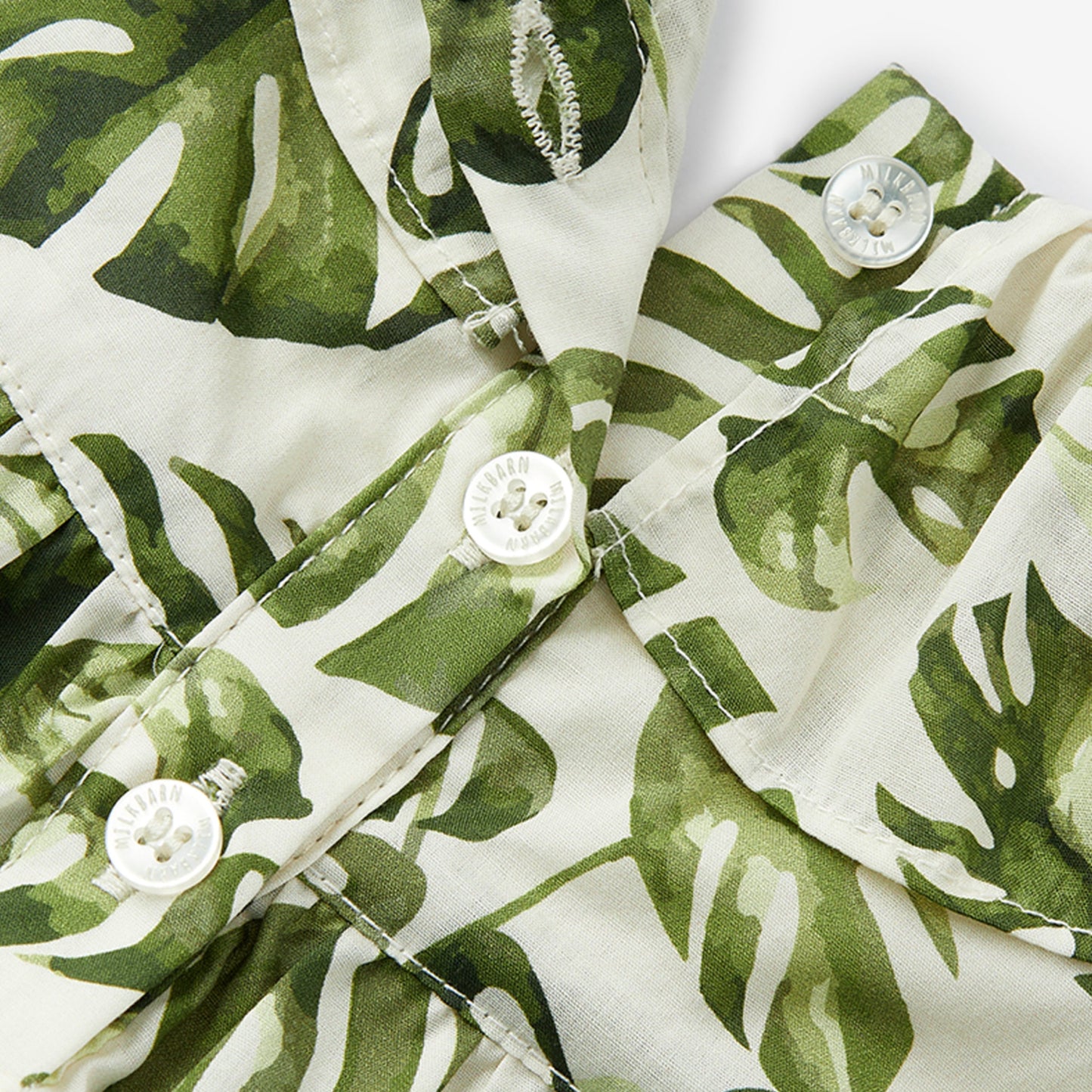 Island Leaf Butterfly Ruffle Dress & Bloomers Set