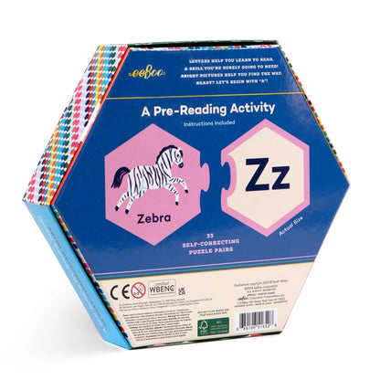 eeBoo Alphabet Hexagon Puzzle Pairs