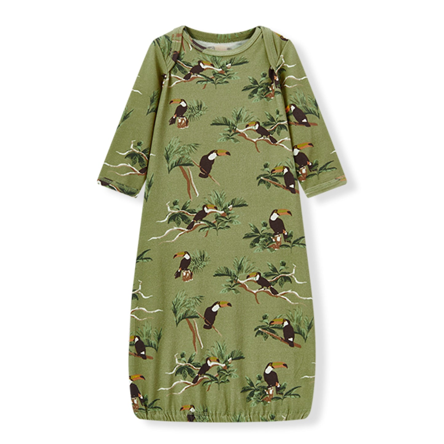 Toucan Cotton Stretch Newborn Gown & Hat Set