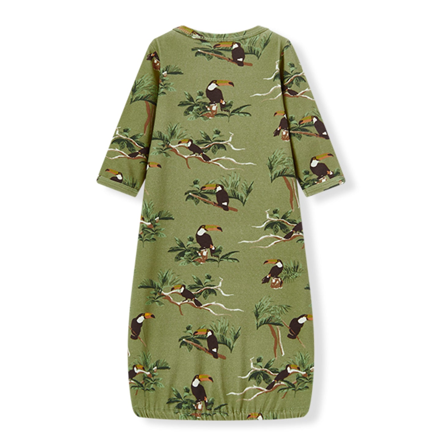 Toucan Cotton Stretch Newborn Gown & Hat Set