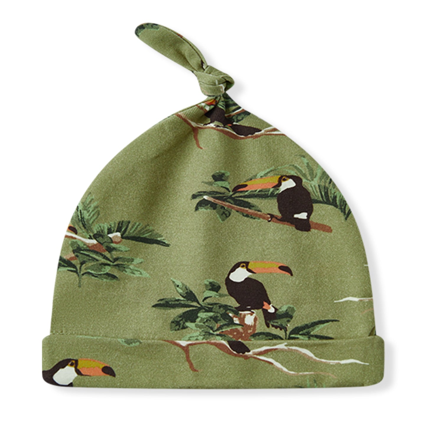 Toucan Cotton Stretch Newborn Gown & Hat Set