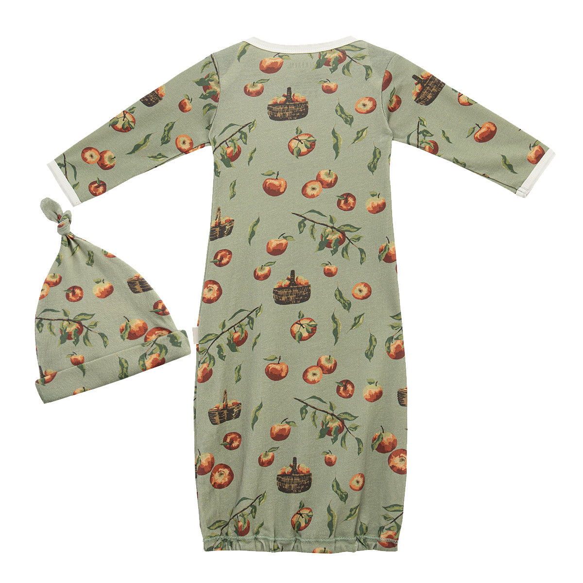 Apple Orchard Organic Cotton Newborn Gown & Hat Set
