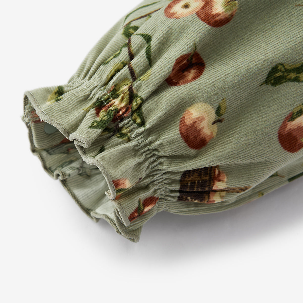 Apple Orchard Corduroy Ruffle Snap Jumper