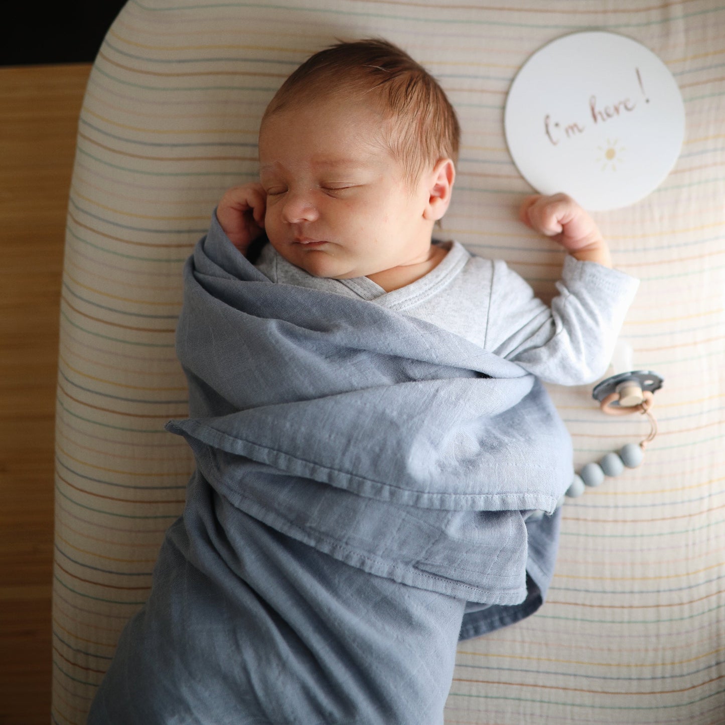 Organic Cotton Muslin Swaddle Blanket - Babies in Bloom