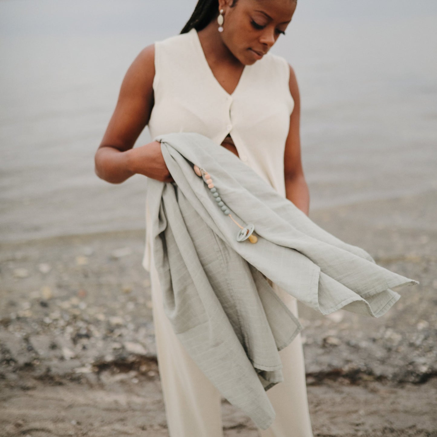 Organic Cotton Muslin Swaddle Blanket - Babies in Bloom