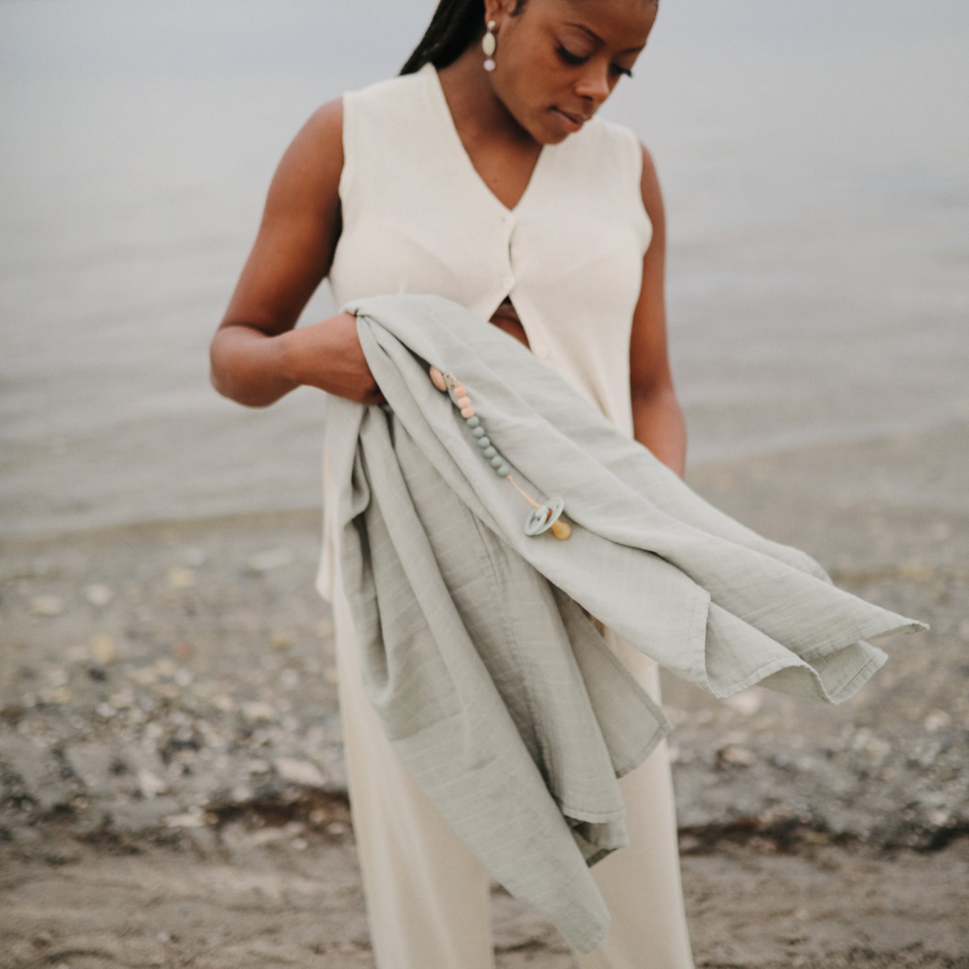 Organic Cotton Muslin Swaddle Blanket - Babies in Bloom