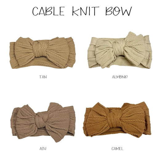 Sugar + Maple Cable Knit Bows