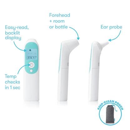 FridaBaby 3-In-1 Ear, Forehead + Touchless Infrared Thermometer