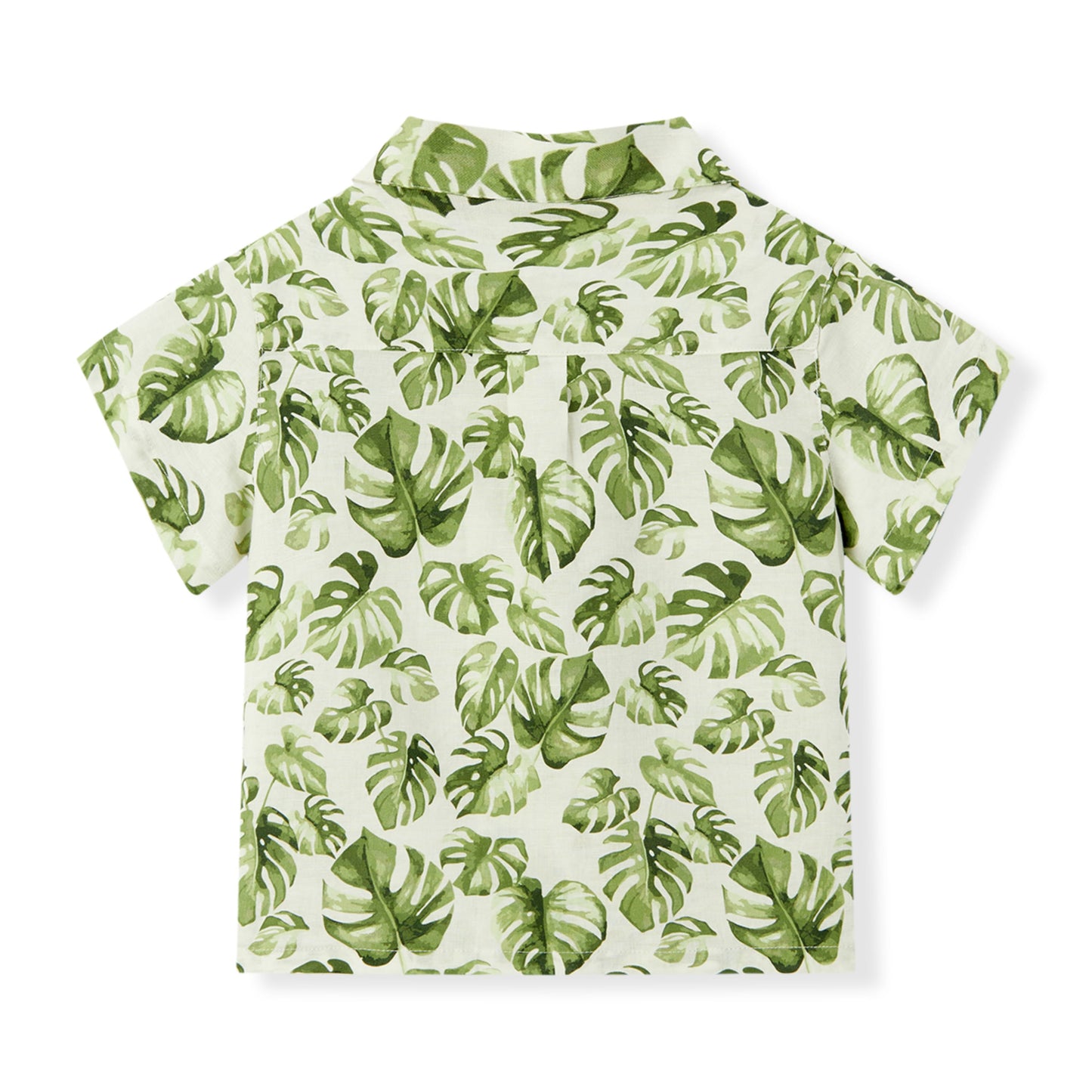 Island Leaf Linen Button-Up Shirt & Shorts Set