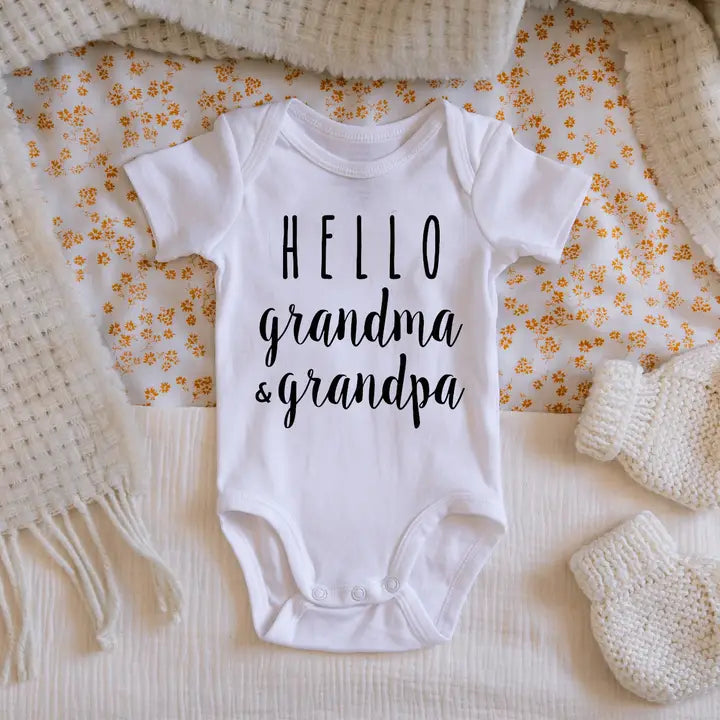 "Hello Grandma & Grandpa" Announcement Onesie