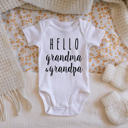 "Hello Grandma & Grandpa" Announcement Onesie