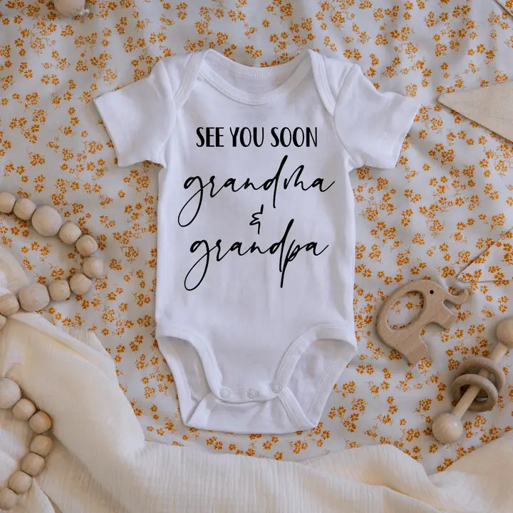 "See You Soon Grandma & Grandpa" Pregnancy Announcement Onesie