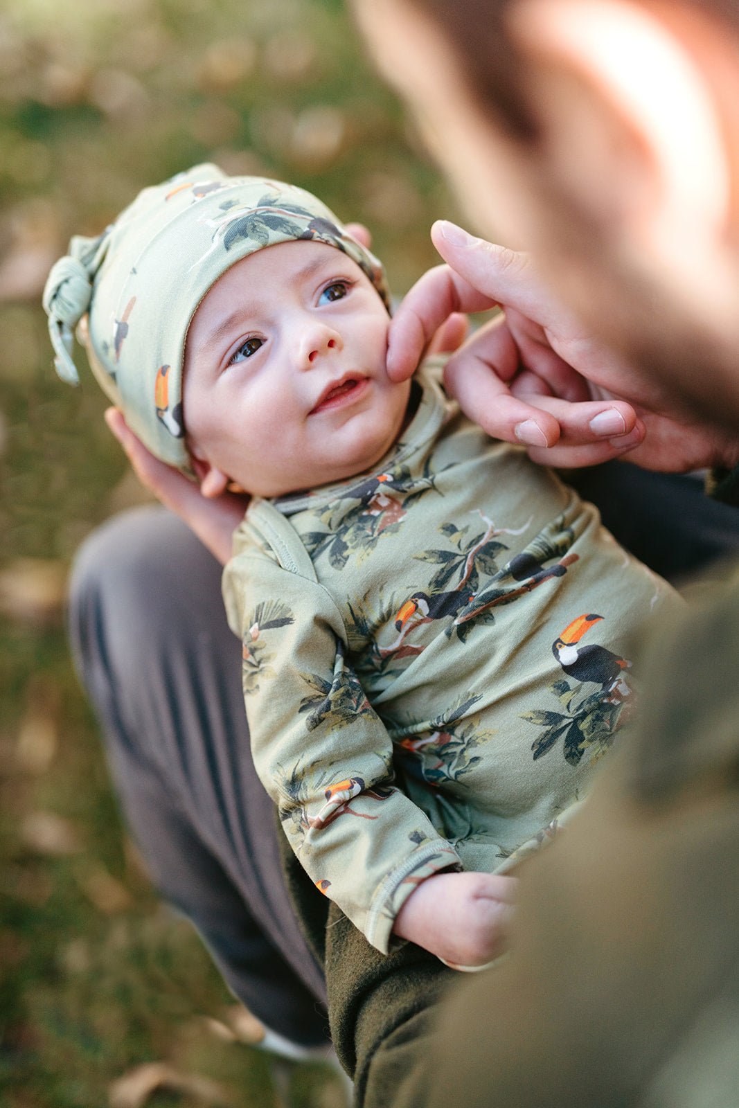 Toucan Cotton Stretch Newborn Gown & Hat Set