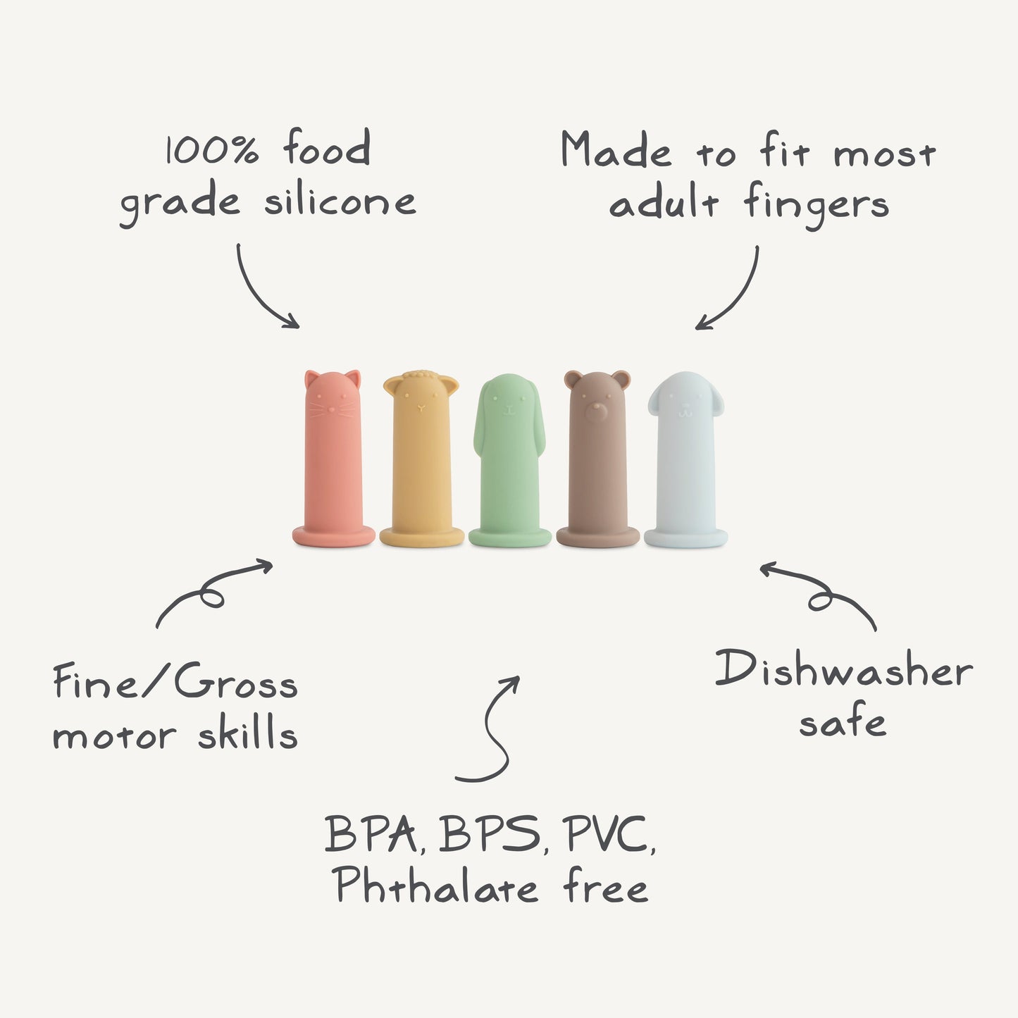 Silicone Animal Finger Puppets - Babies in Bloom