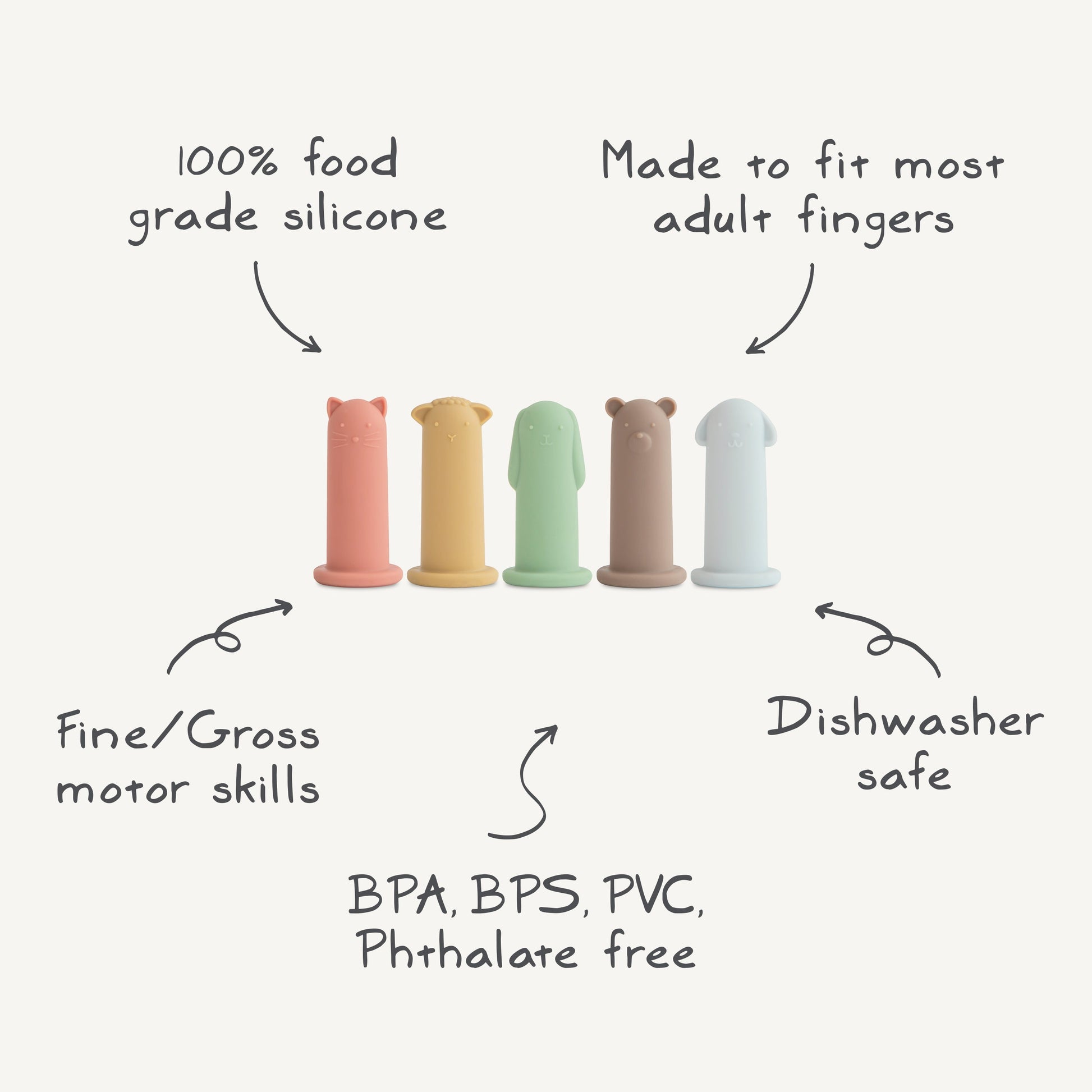Silicone Animal Finger Puppets - Babies in Bloom