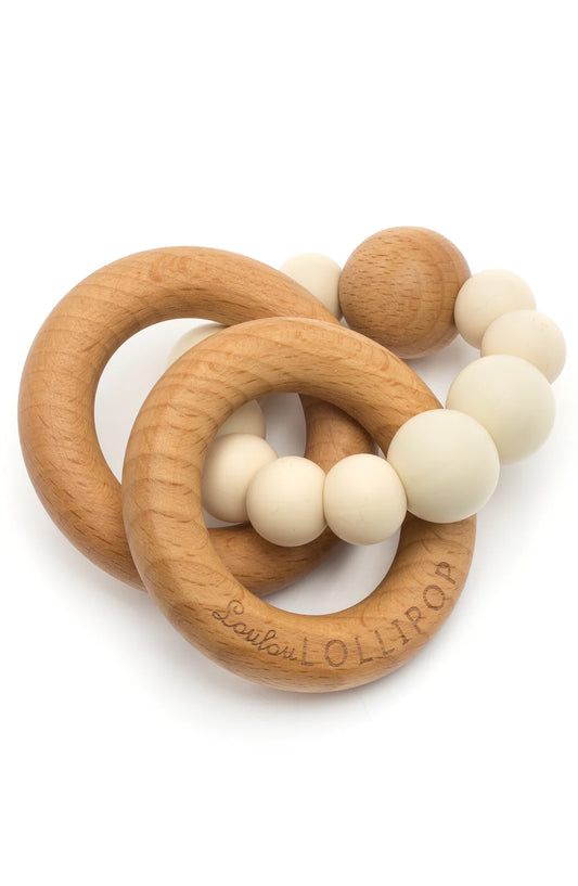 Loulou LOLLIPOP Bubble Silicone & Wood Teether