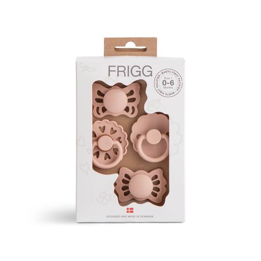 FRIGG Baby's First Pacifier Floral Heart (Blush) 4-Pack - Babies in Bloom