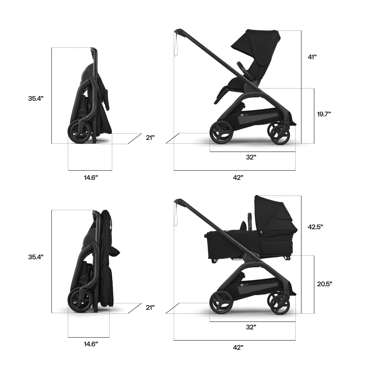 Bugaboo Dragonfly Stroller + Bassinet Plus