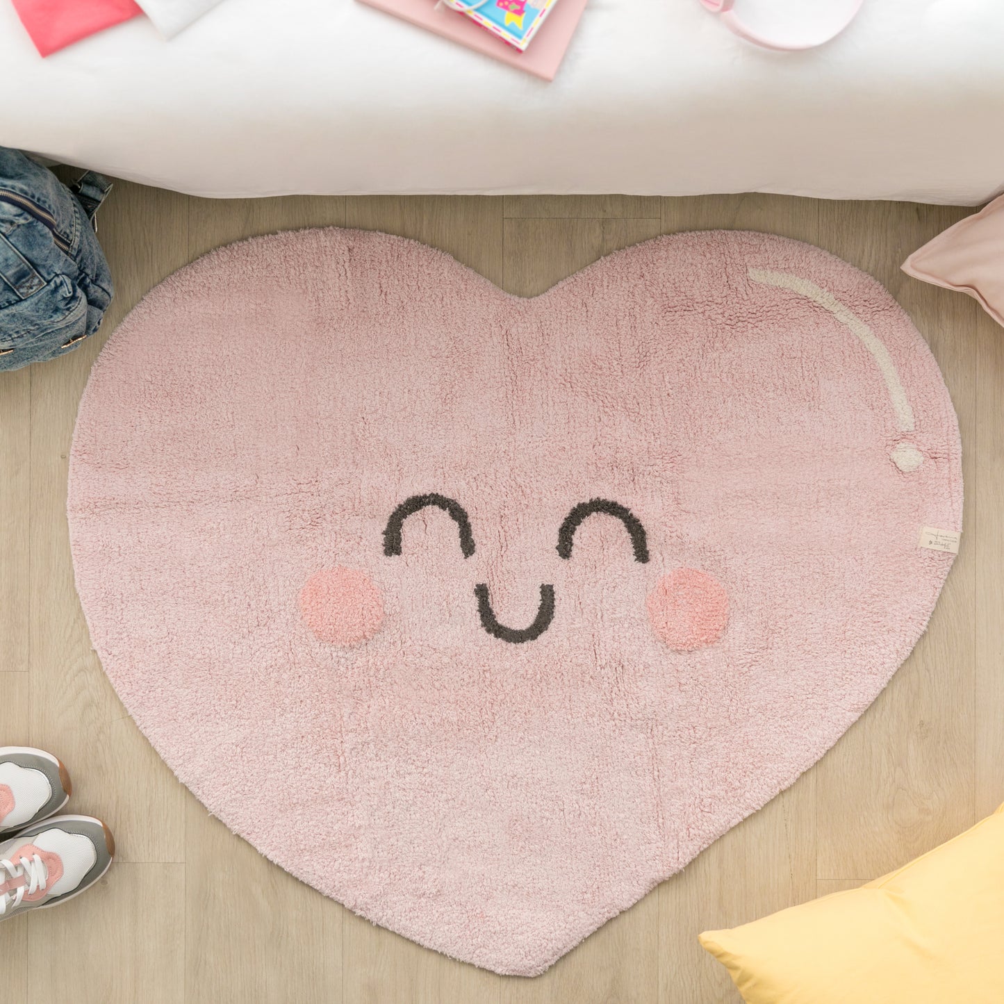 Washable Cotton Rug Happy Heart