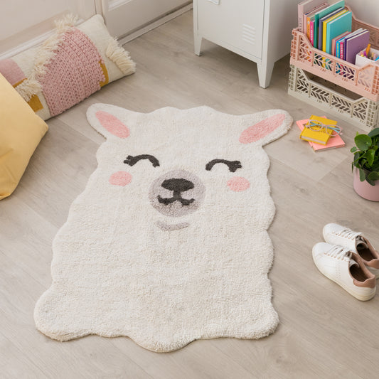 Washable Cotton Rug Smile Like A Llama