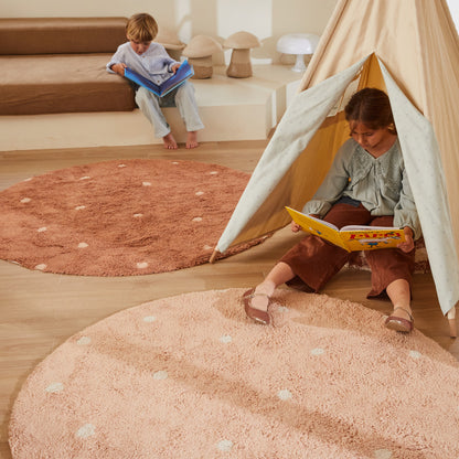 Washable Round Rugs Dot